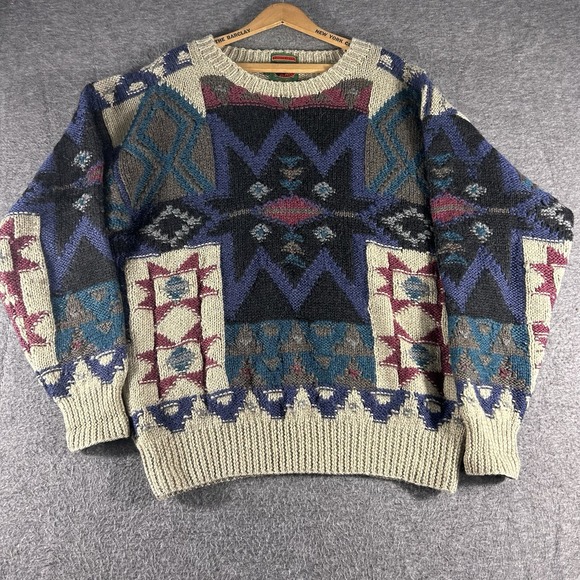Boston Traders Other - Vintage Boston Traders Sweater Men's Large 80s Geometric Fair Isle Grandpacore